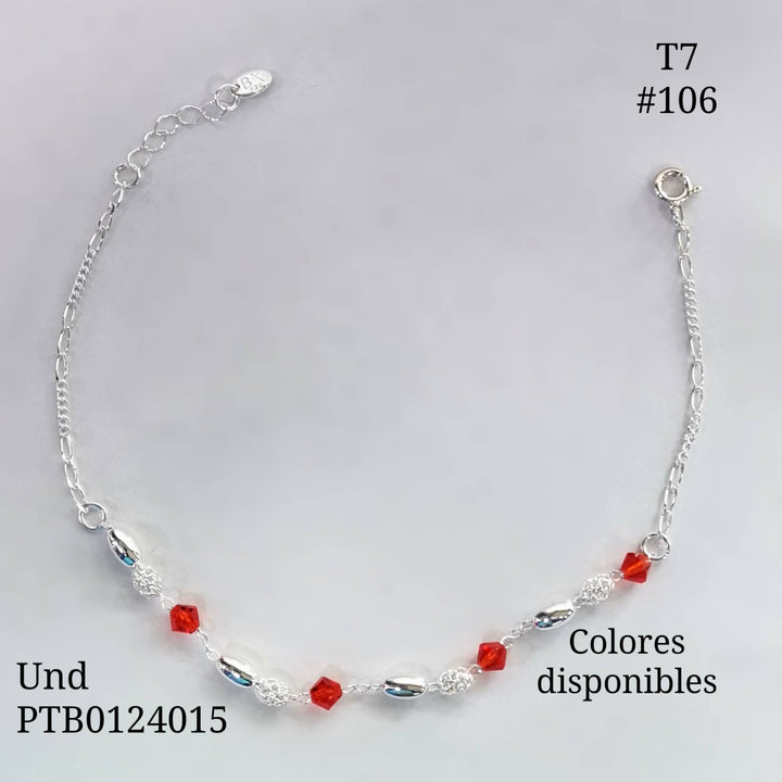 T7N106 TOBILLERA BALIN ARROZ Y FILIGRANA CON MURANO