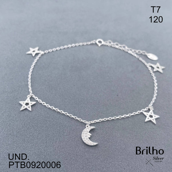 T7N120 TOBILLERA ESTRELLAS Y LUNAS