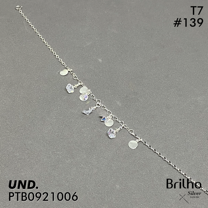 T7N139 TOBILLERA CêRCULOS Y FLOR