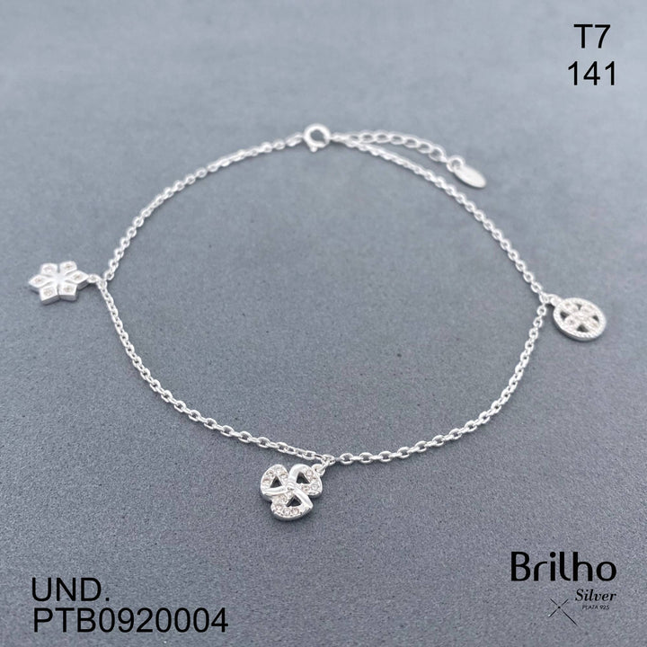 T7N141 TOBILLERA FLORES CIRCONADAS