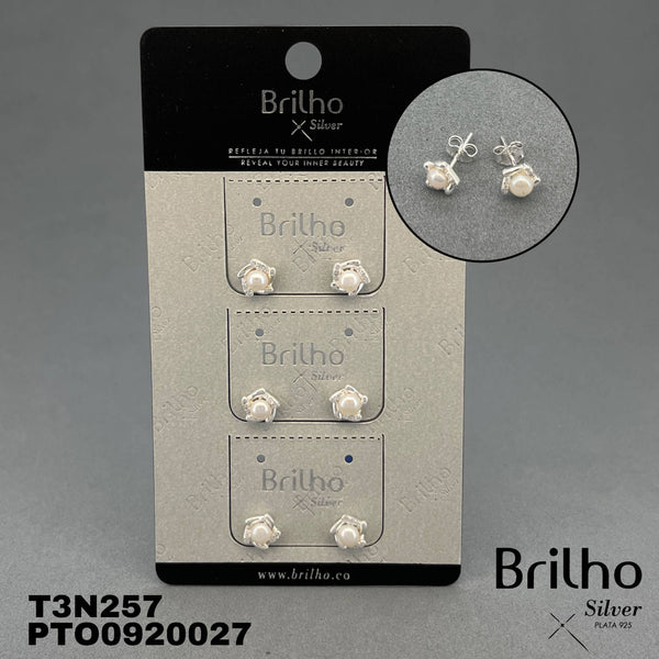 T3N257 TOPO FLOR CON PERLA X3