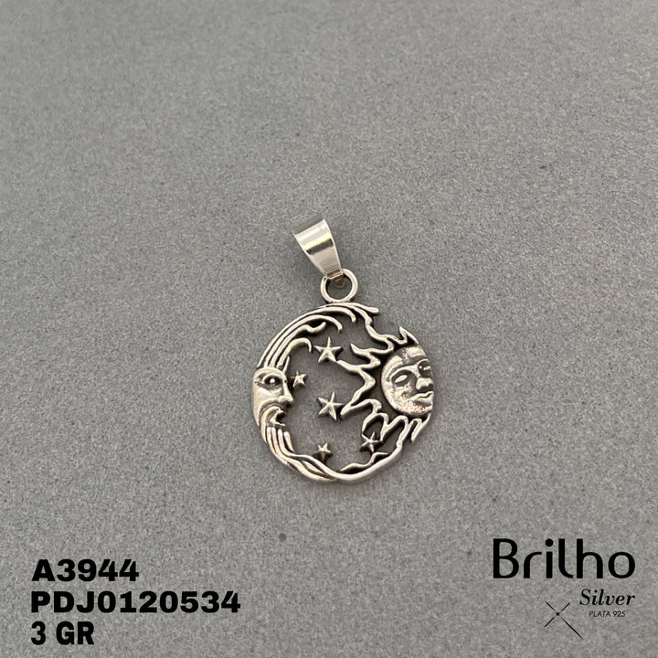 CDJ0043 DIJE LUNA ESTRELLA SOL ENVEJECIDO