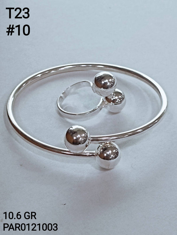 T23N010 ARO Y ANILLO SOLO PLATA