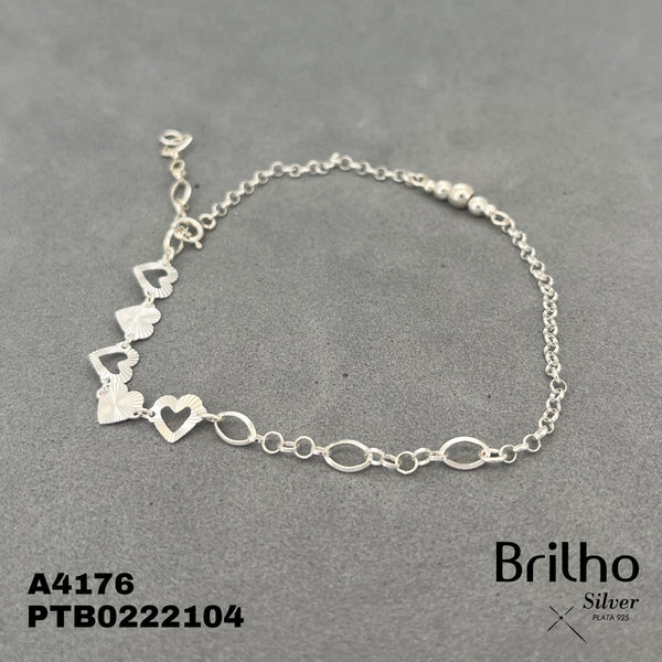 T7N046 TOBILLERA CORAZîN DIAMANTADO