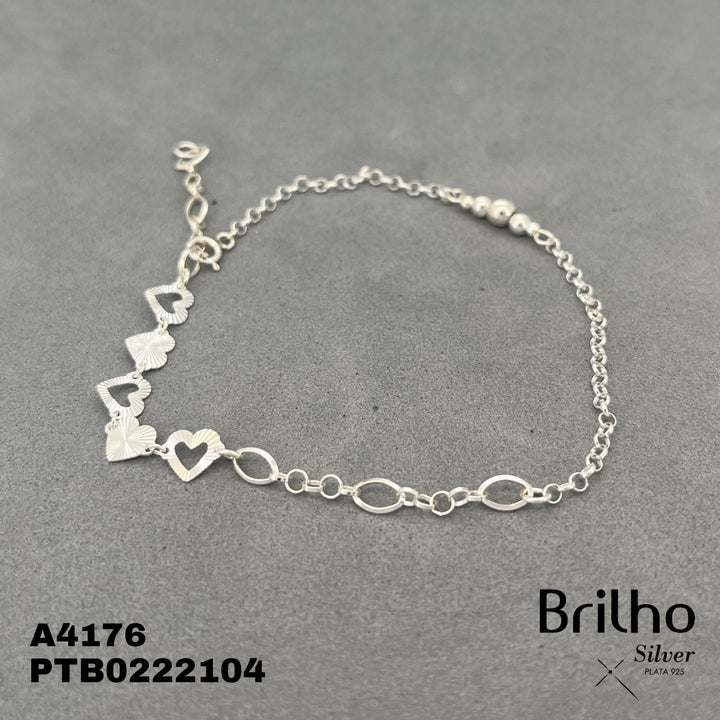 T7N046 TOBILLERA CORAZîN DIAMANTADO