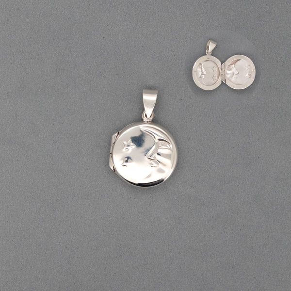 CDJ0457 DIJE RELICARIO REDONDO LUNA Y ESTRELLAS