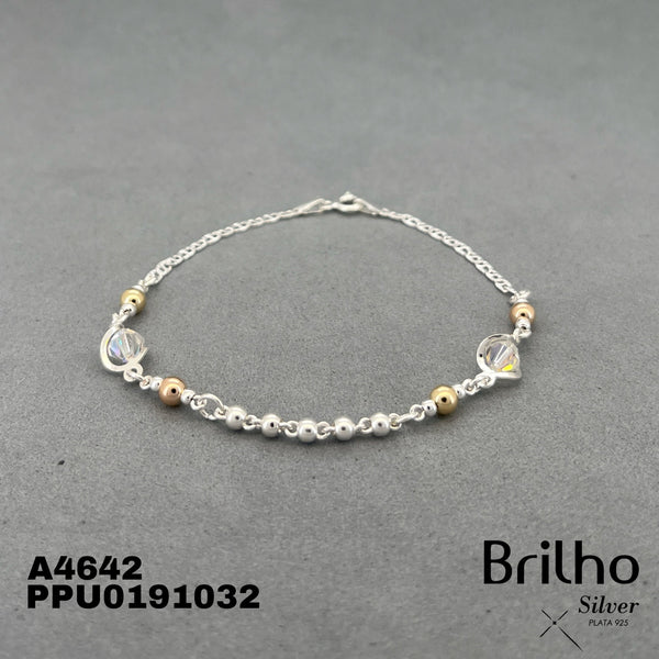 T8N400 PULSERA BALINES ORO PLATA