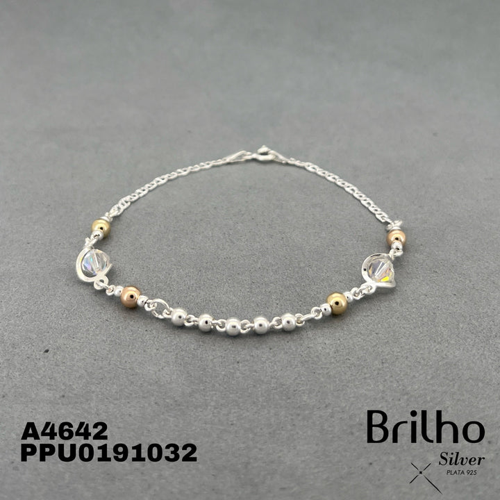 T8N400 PULSERA BALINES ORO PLATA