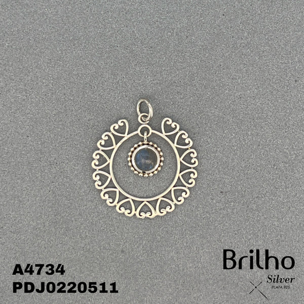 CDJ0170 DIJE CORAZONES Y PIEDRA NATURAL