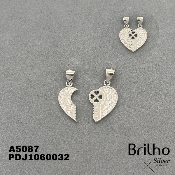 CDJ0505 DIJE CORAZîN PARTIDO Y LLAVE RODIO