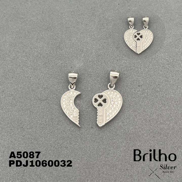 CDJ0505 DIJE CORAZîN PARTIDO Y LLAVE RODIO