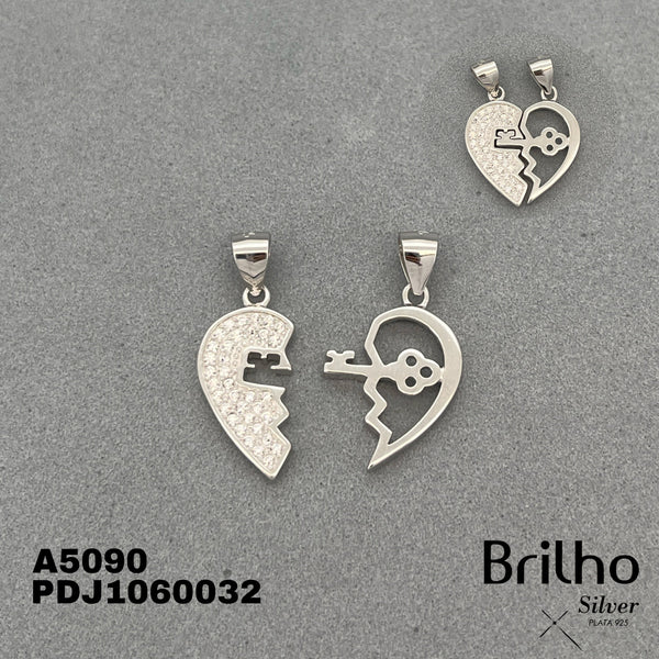 CDJ0178 DIJE CORAZîN PARTIDO Y LLAVE RODIO