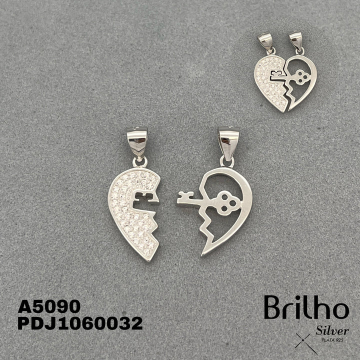 CDJ0178 DIJE CORAZîN PARTIDO Y LLAVE RODIO