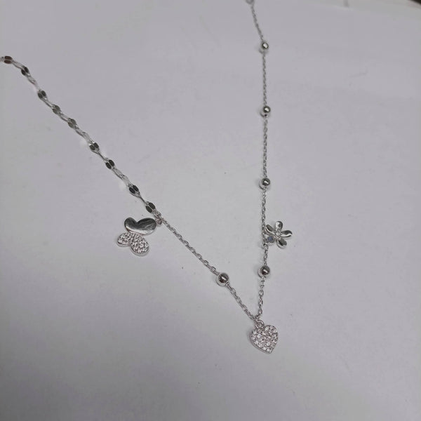 T19N310 CADENA CORAZîN FLOR MARIPOSA