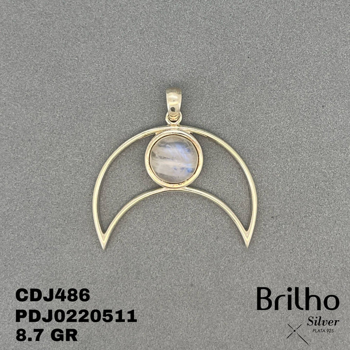 CDJ0375 DIJE LUNA PIEDRA NATURAL