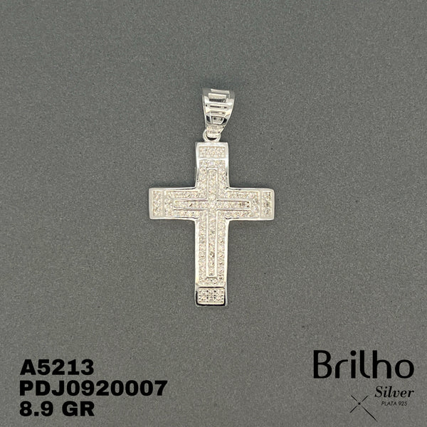 CDJ0050 DIJE CRUZ MICROCIRCON SOLO PLATA