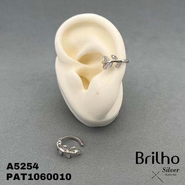 EAR91 EARCUFF HOJA RODIO