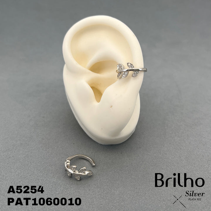 EAR91 EARCUFF HOJA RODIO