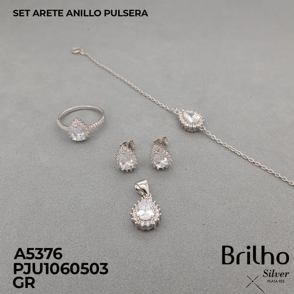 A5376 SET ARETE PULSERA Y  ANILLO