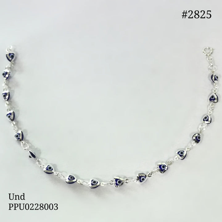 2825 PULSERA OJO TURCO MINI CORAZîN AZUL OSCURO