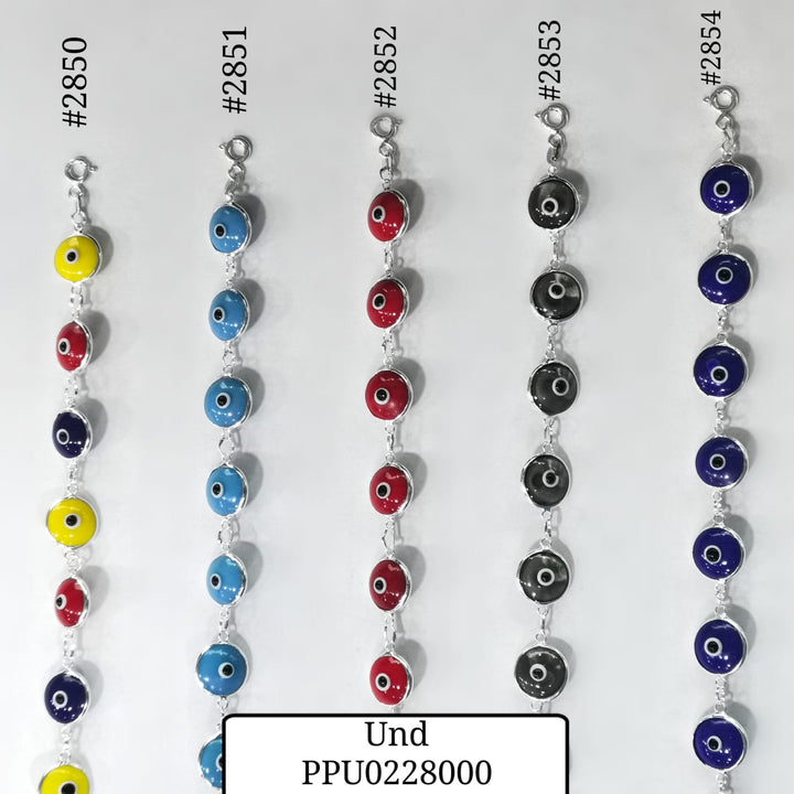 2851 PULSERA OJO TURCO AZUL TURQUESA MATE