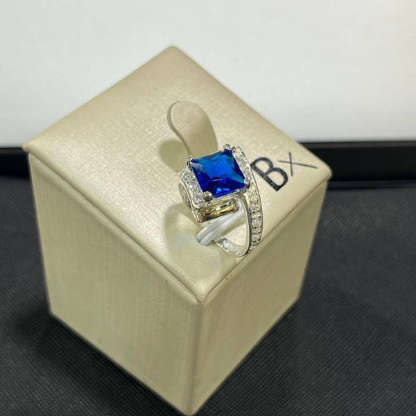 CAN1617 ANILLO DAMA CIRCîN CUADRADO ORO PLATA TALLA 09