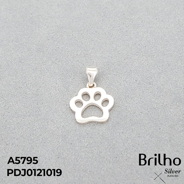 CDJ0602 DIJE HUELLA DE PERRO SOLO PLATA
