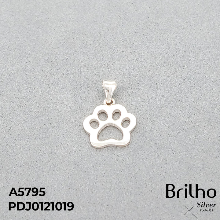 CDJ0602 DIJE HUELLA DE PERRO SOLO PLATA