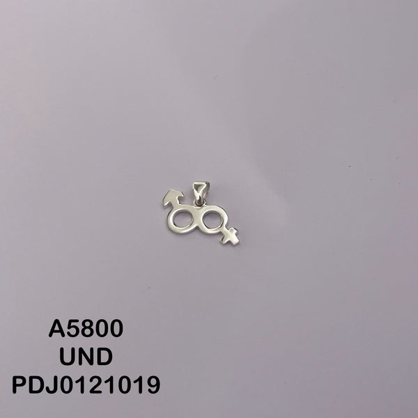 CDJ0607 DIJE SêMBOLO HETEROSEXUAL  SOLO PLATA