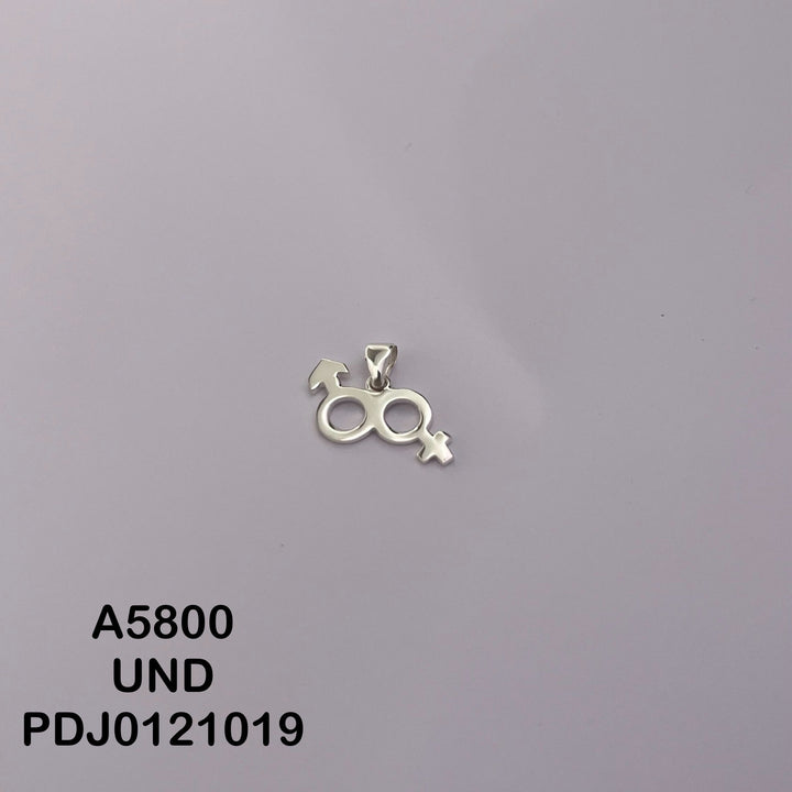 CDJ0607 DIJE SêMBOLO HETEROSEXUAL  SOLO PLATA