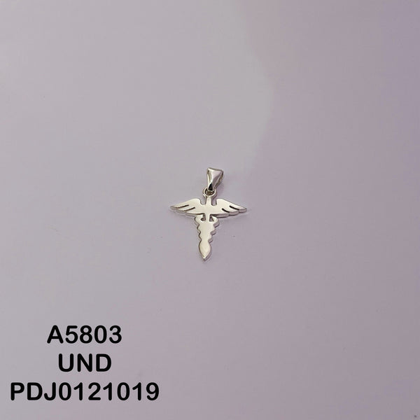 CDJ0610 DIJE SêMBOLO DE LA SALUD SOLO PLATA