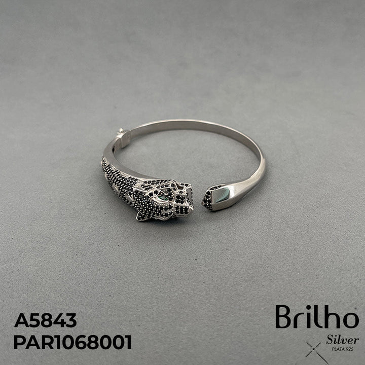 A5843 ARO PANTERA MICROCIRCONES NEGROS