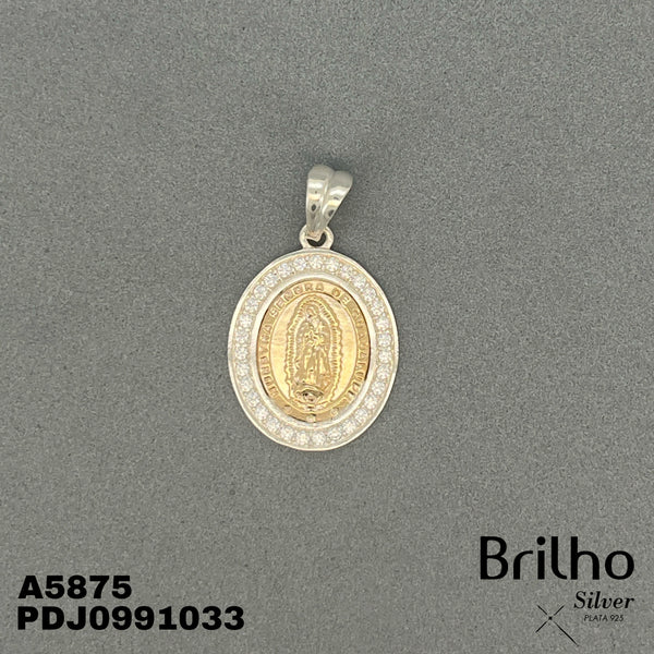 CDJ0782A DIJE GUADALUPE  MICROCIRCON ORO PLATA