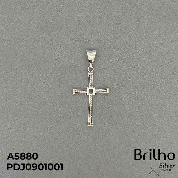 CDJ0660A DIJE CRUZ GRANDE DELGADA ENVEJECIDO