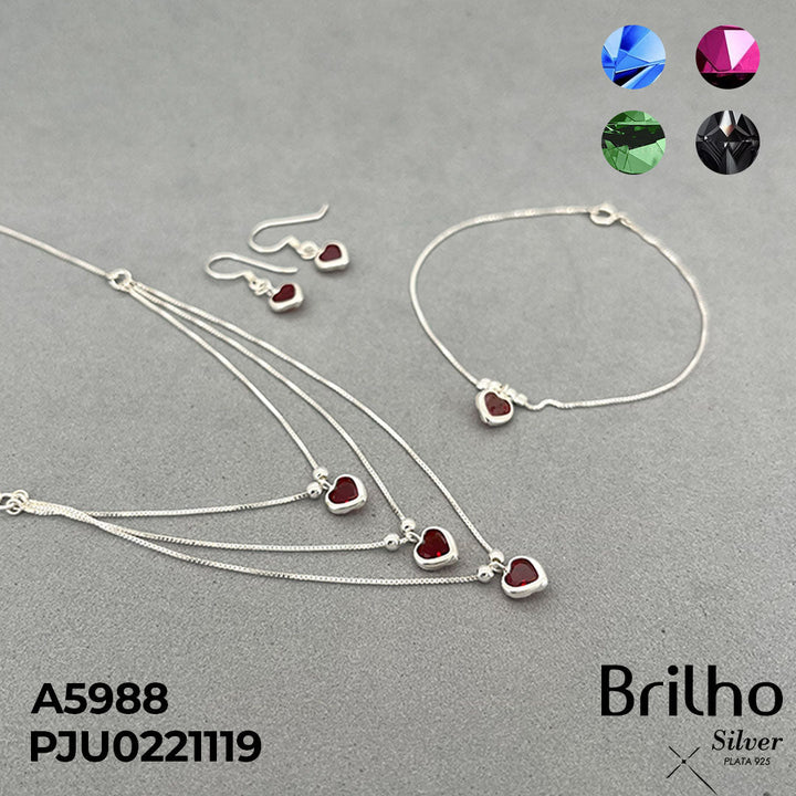 A5988 JUEGO CON PULSERA CORAZîN EN CRISTAL