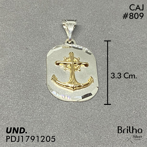 CDJ0809 DIJE ANCLA ORO PLATA