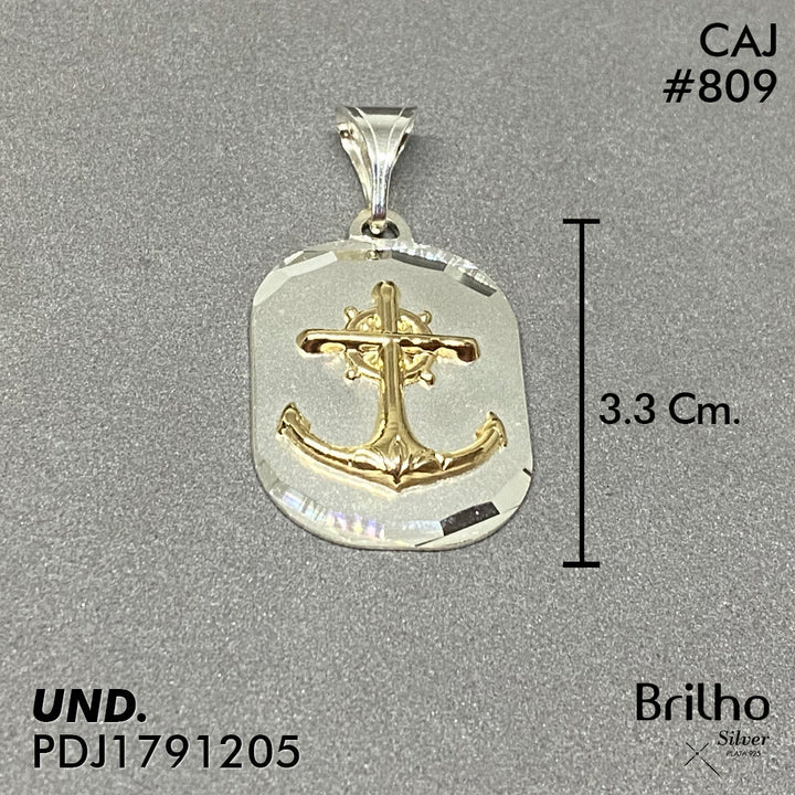 CDJ0809 DIJE ANCLA ORO PLATA