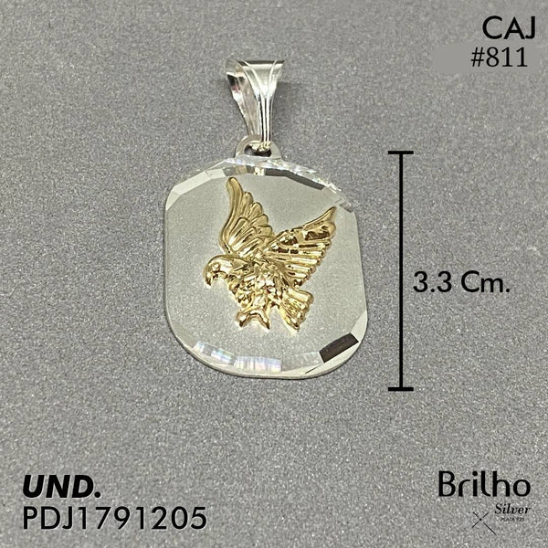 CDJ0811 DIJE AGUILA EN PLACA ORO PLATA