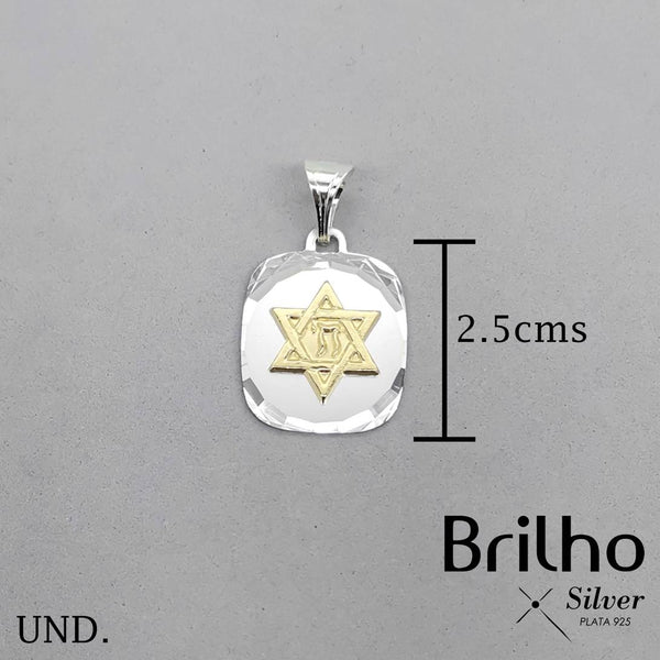 CDJ0798 DIJE ESTRELLA DE DAVID ORO PLATA