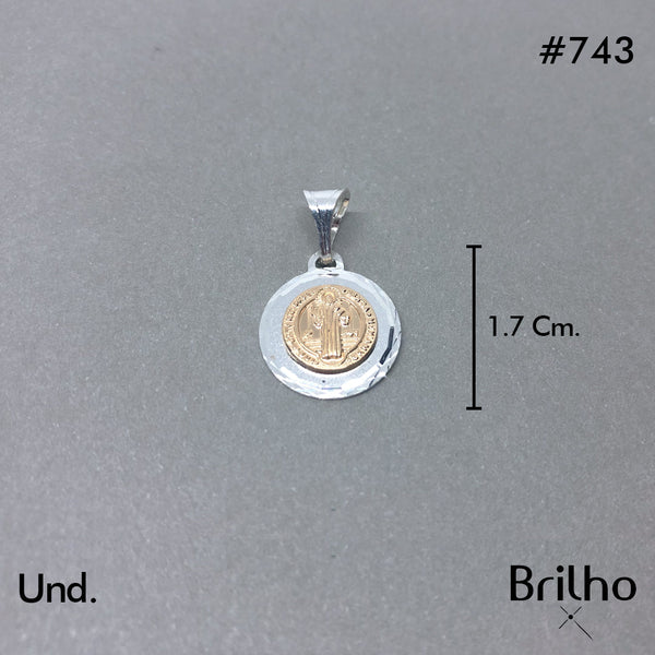 CDJ0743 DIJE SAN BENITO ORO PLATA