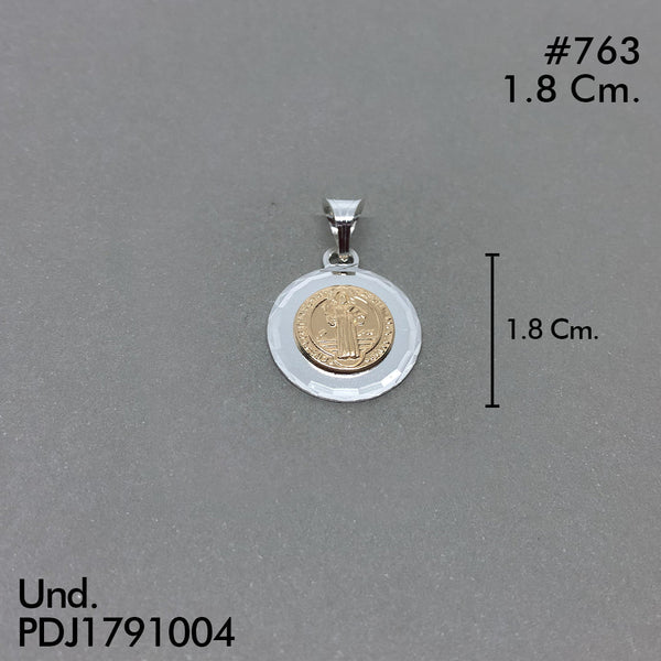 CDJ0763 DIJE SAN BENITO ORO PLATA