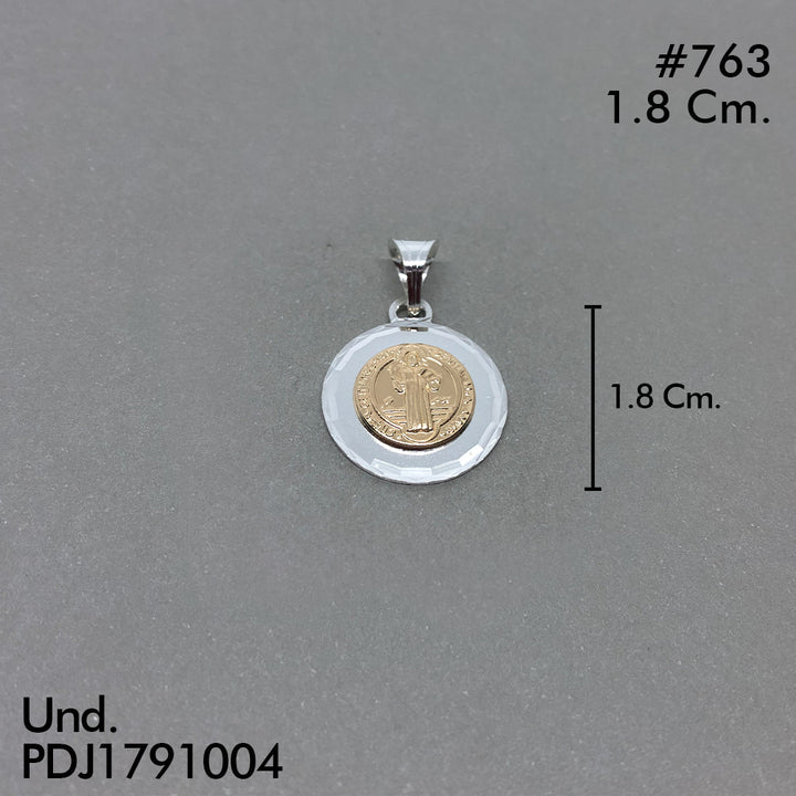 CDJ0763 DIJE SAN BENITO ORO PLATA