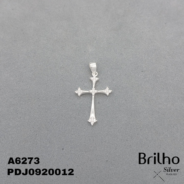 CDJ0386 DIJE CRUZ CIRCONES FORMAN FLOR