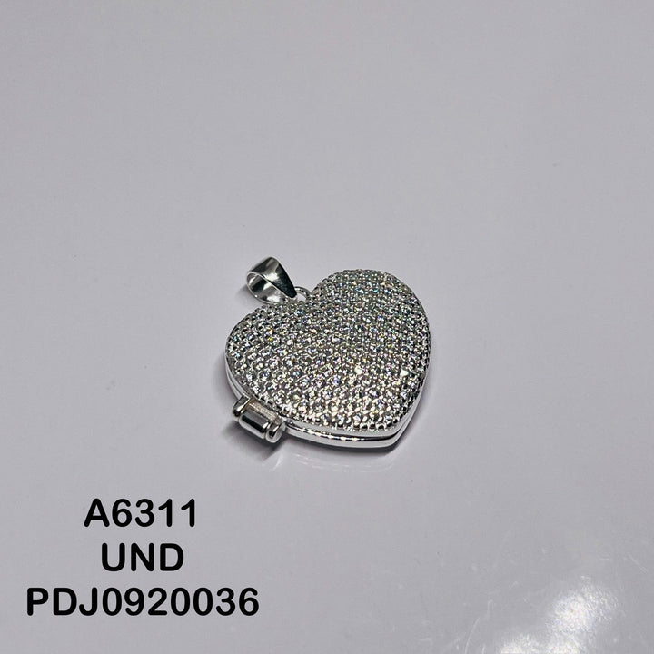 CDJ0464 DIJE RELICARIO  CORAZON MICROCIRCON