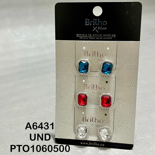 T3N120 TOPO CIRCON CUADRADO RODIO X3