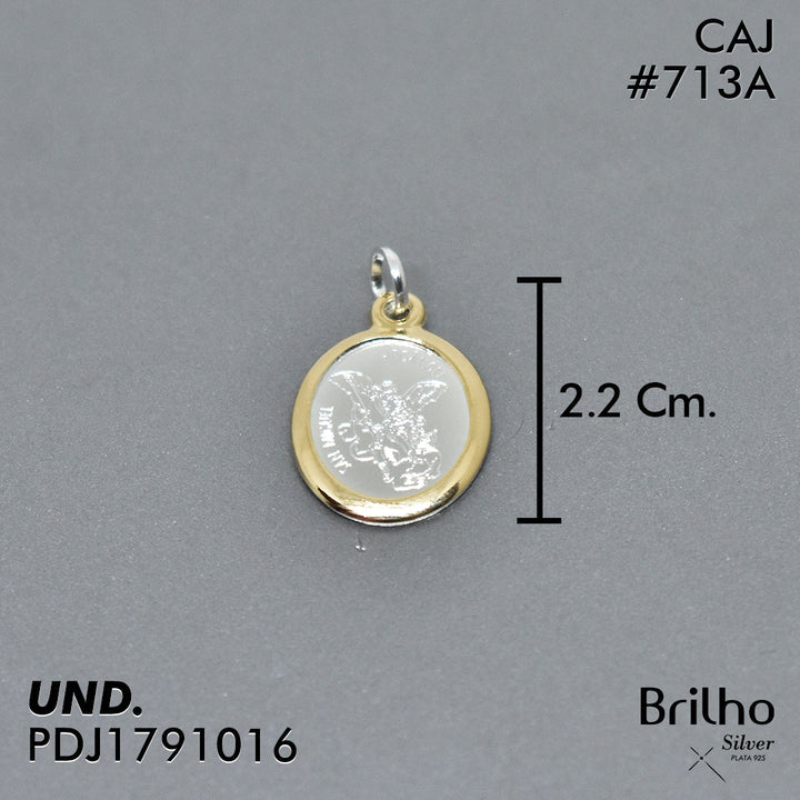 CDJ0713A DIJE SAN MIGUEL ARCANGEL ORO PLATA