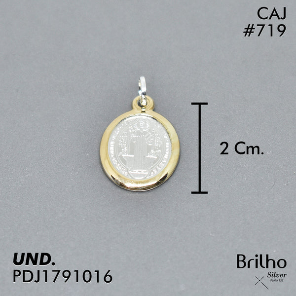 CDJ0719 DIJE SAN BENITO ORO PLATA