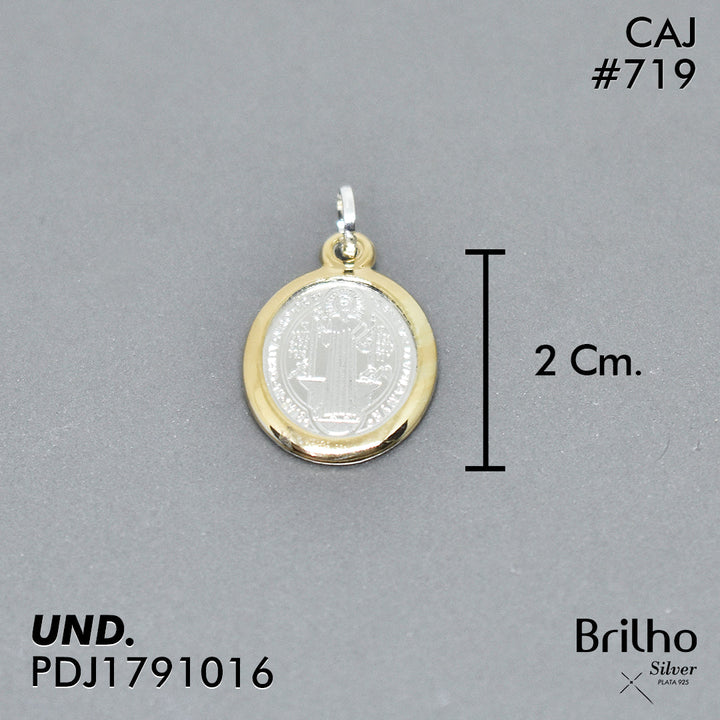 CDJ0719 DIJE SAN BENITO ORO PLATA