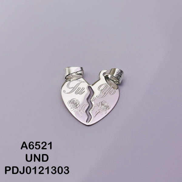 CDJ0070 DIJE CORAZON PARTIDO TU Y YO