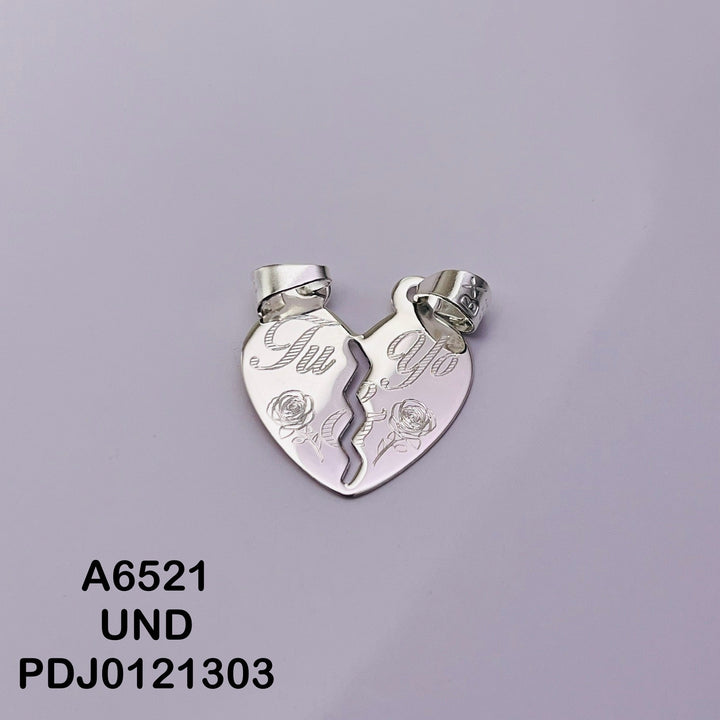 CDJ0070 DIJE CORAZON PARTIDO TU Y YO